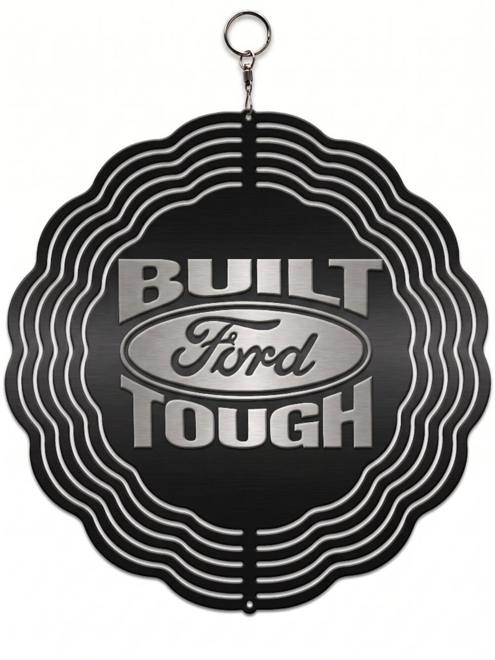 10" Built Ford Tough Logo Metal Kinetic Wind Spinner - Hanging Yard Decor